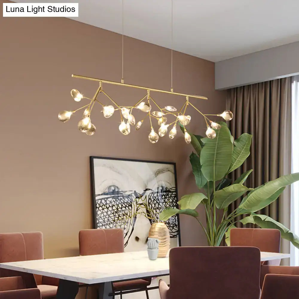 DecorBites™ Smoke Grey Glass Firefly Hanging Lamp - 27-Light Island Lighting Fixture for Dining Room