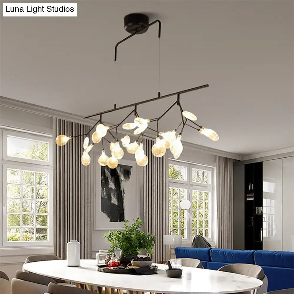 DecorBites™ Smoke Grey Glass Firefly Hanging Lamp - 27-Light Island Lighting Fixture for Dining Room