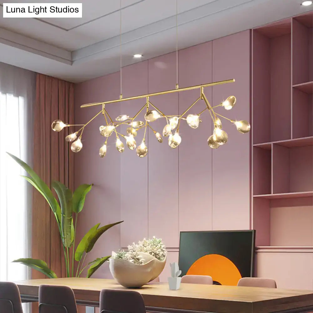 DecorBites™ Smoke Grey Glass Firefly Hanging Lamp - 27-Light Island Lighting Fixture for Dining Room