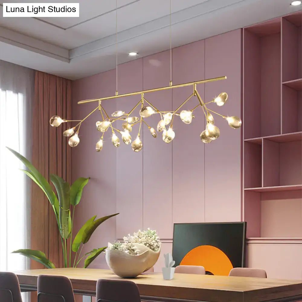 DecorBites™ Smoke Grey Glass Firefly Hanging Lamp - 27-Light Island Lighting Fixture for Dining Room