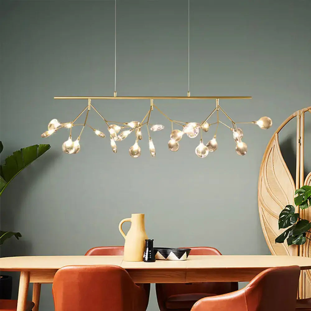 DecorBites™ Smoke Grey Glass Firefly Hanging Lamp - 27-Light Island Lighting Fixture for Dining Room