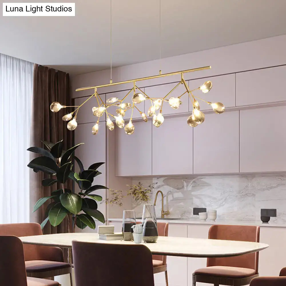 DecorBites™ Smoke Grey Glass Firefly Hanging Lamp - 27-Light Island Lighting Fixture for Dining Room