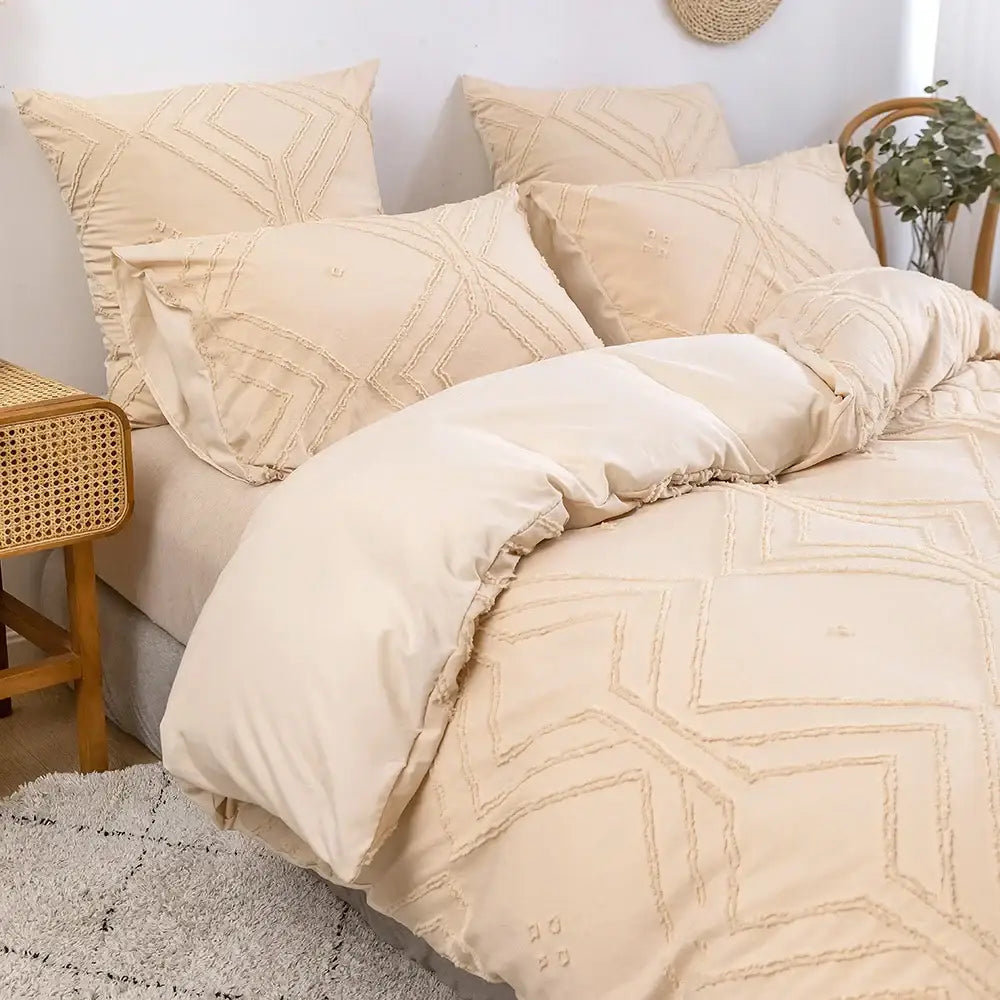 DecorBites™ Soft Tufted Microfiber Duvet Cover Set