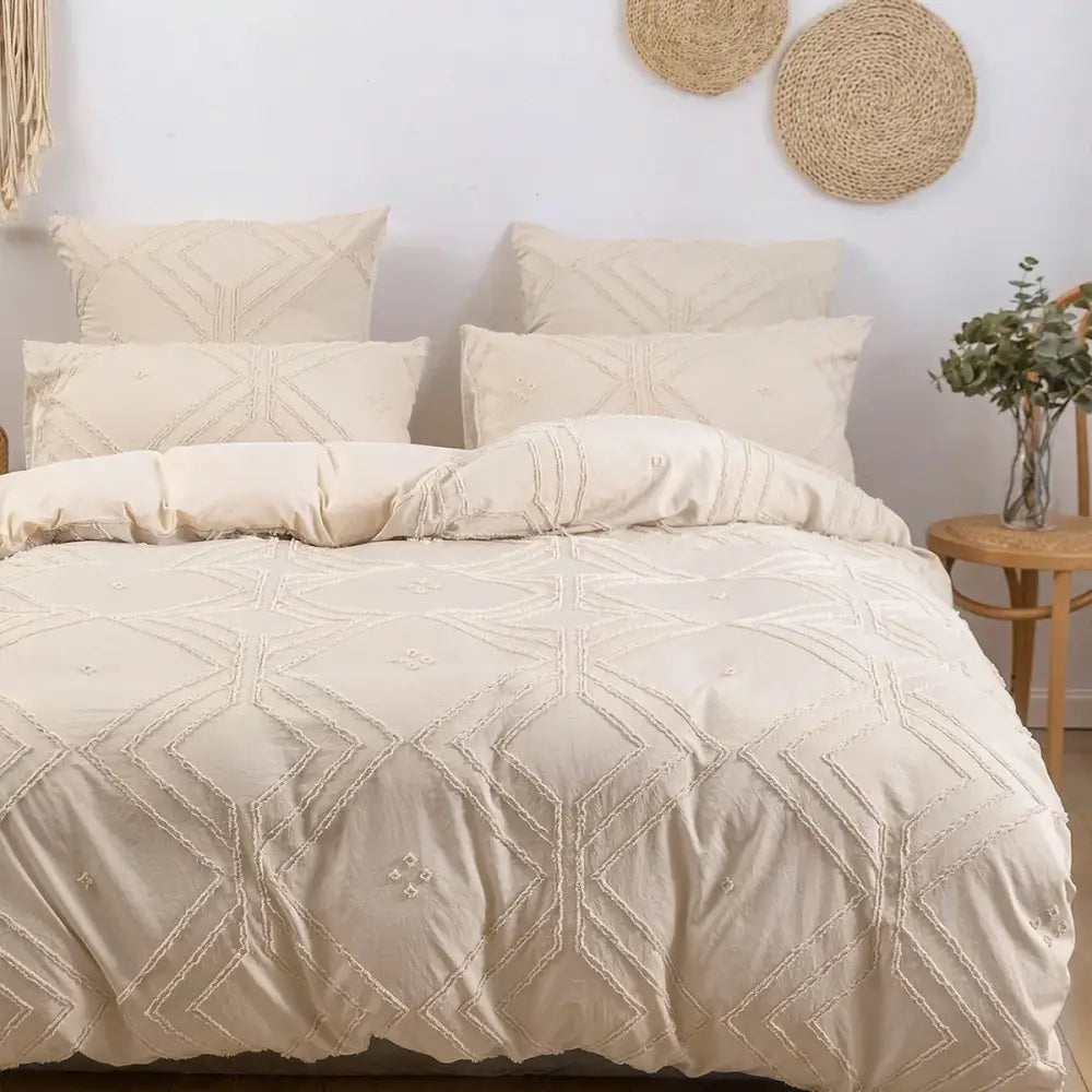 DecorBites™ Soft Tufted Microfiber Duvet Cover Set