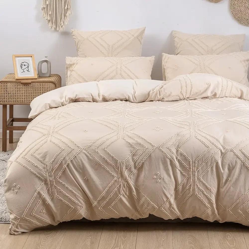 DecorBites™ Soft Tufted Microfiber Duvet Cover Set