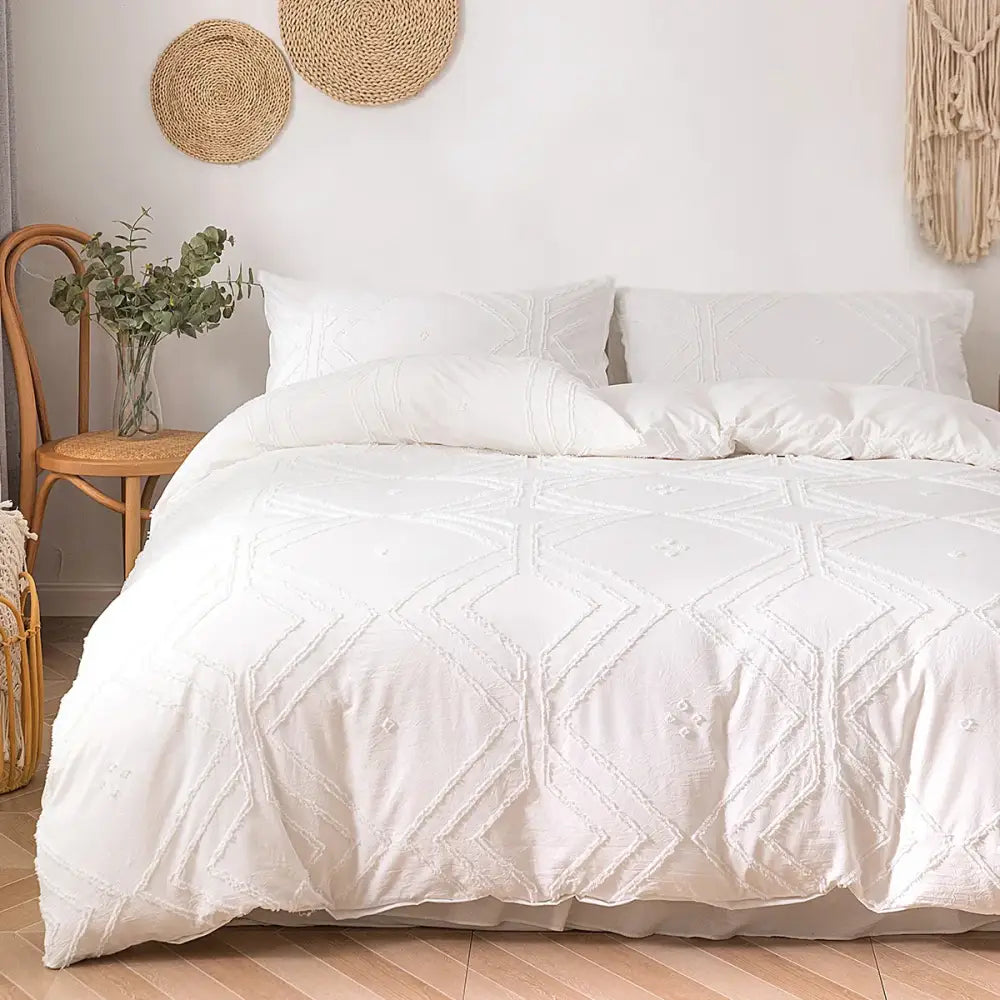DecorBites™ Soft Tufted Microfiber Duvet Cover Set