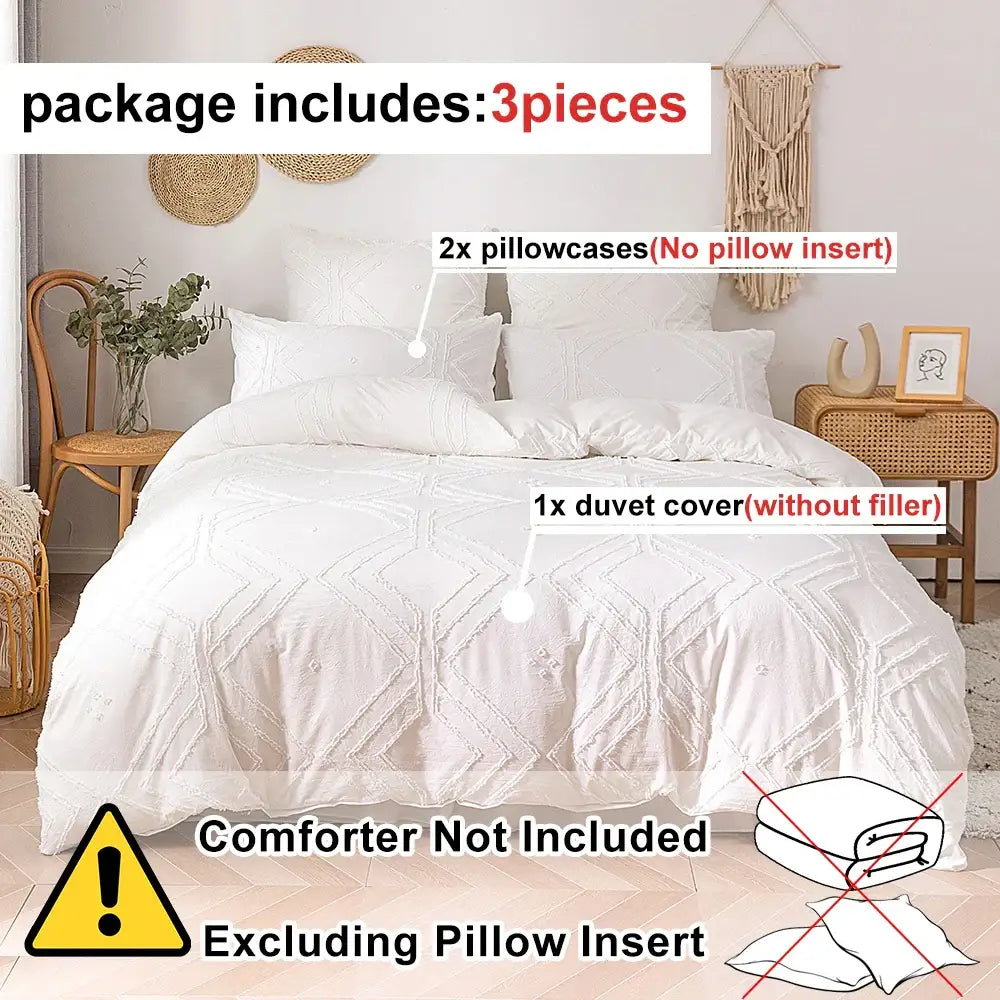 DecorBites™ Soft Tufted Microfiber Duvet Cover Set