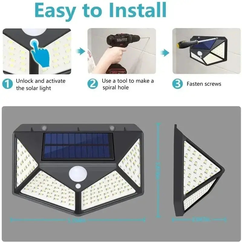 DecorBites™ Solar LED Outdoor Lights Set for Garden with Motion Sensor