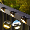 Decorbites™ solar led outdoor stair lights set featuring black solar led lights with sleek rectangular design and sun sensor