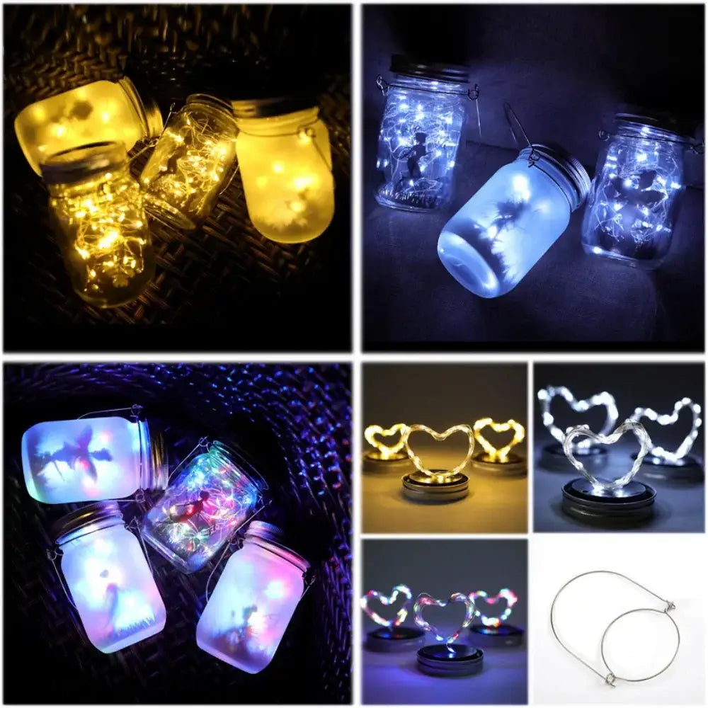 DecorBites™ Solar Mason Jar Fairy Lights for Garden Decoration