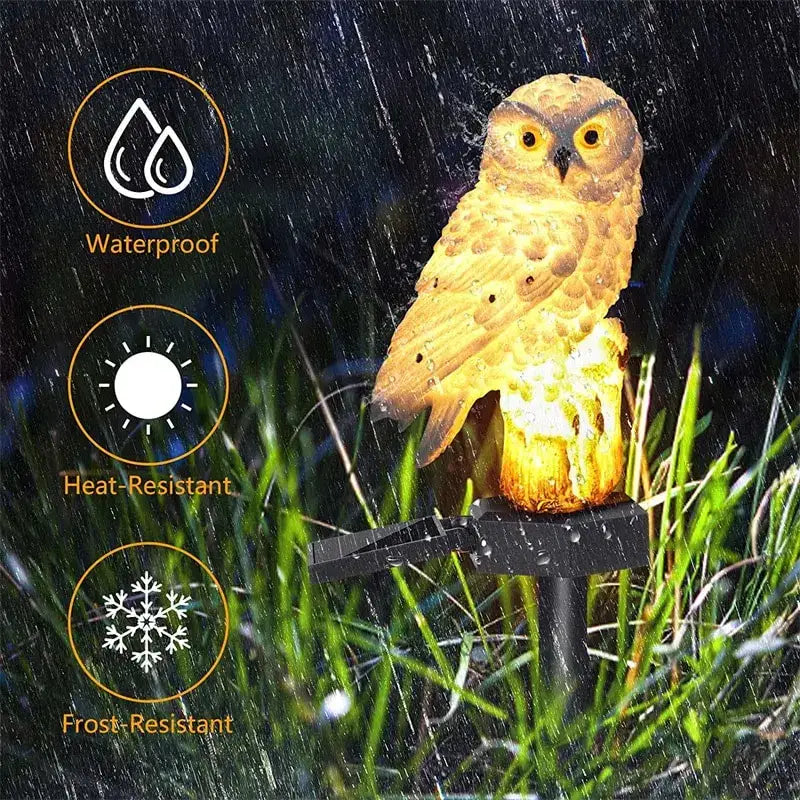 DecorBites™ Solar Owl Garden Light - Decorative, Waterproof LED