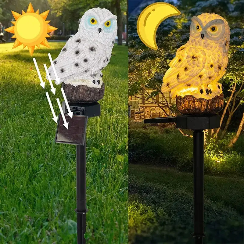 DecorBites™ Solar Owl Garden Light - Decorative, Waterproof LED