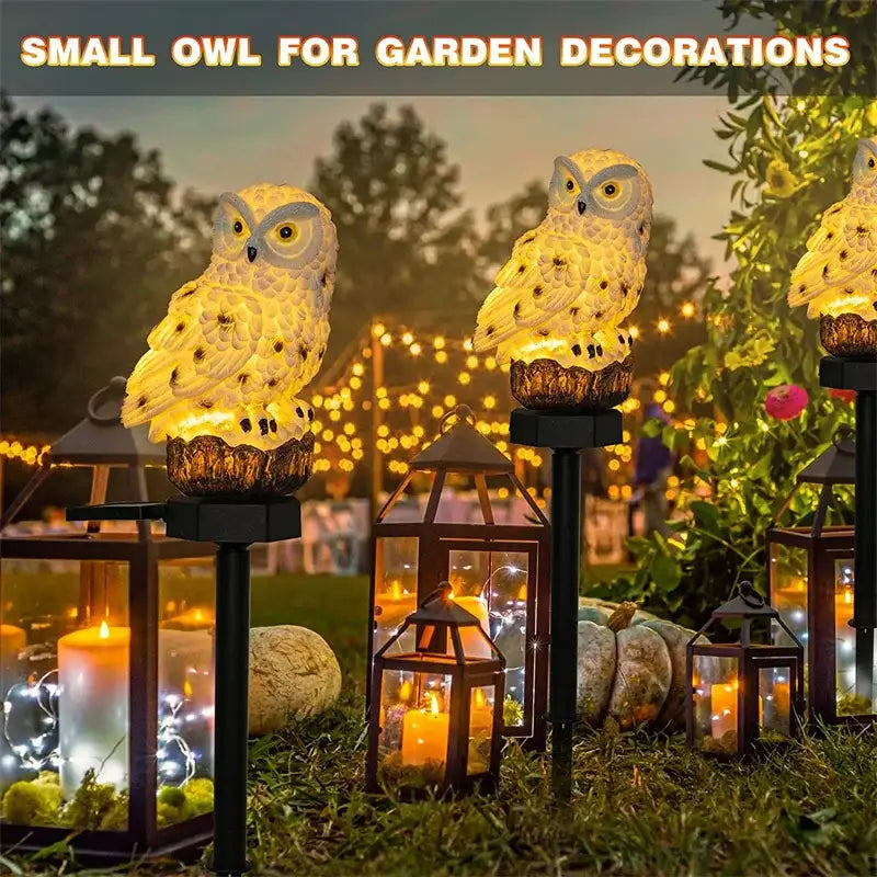 DecorBites™ Solar Owl Garden Light - Decorative, Waterproof LED
