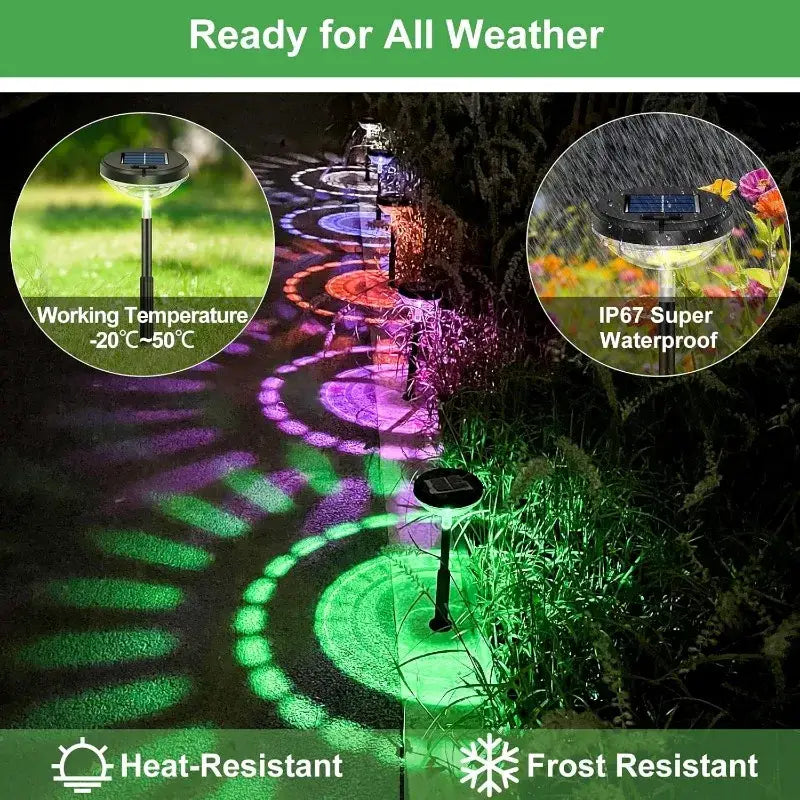 DecorBites™ Solar Pathway Lights 6 Pack, Color Changing & Warm White LED, Waterproof