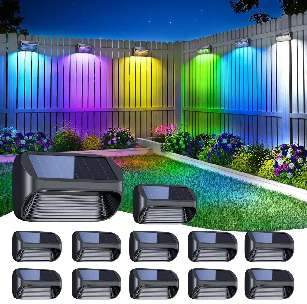 DecorBites™ Solar-Powered Fence Lights for Yard, Deck, Patio