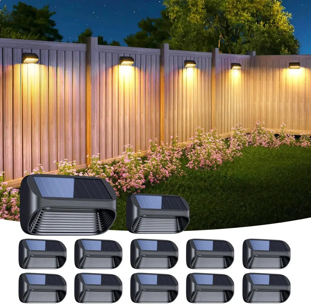 DecorBites™ Solar-Powered Fence Lights for Yard, Deck, Patio