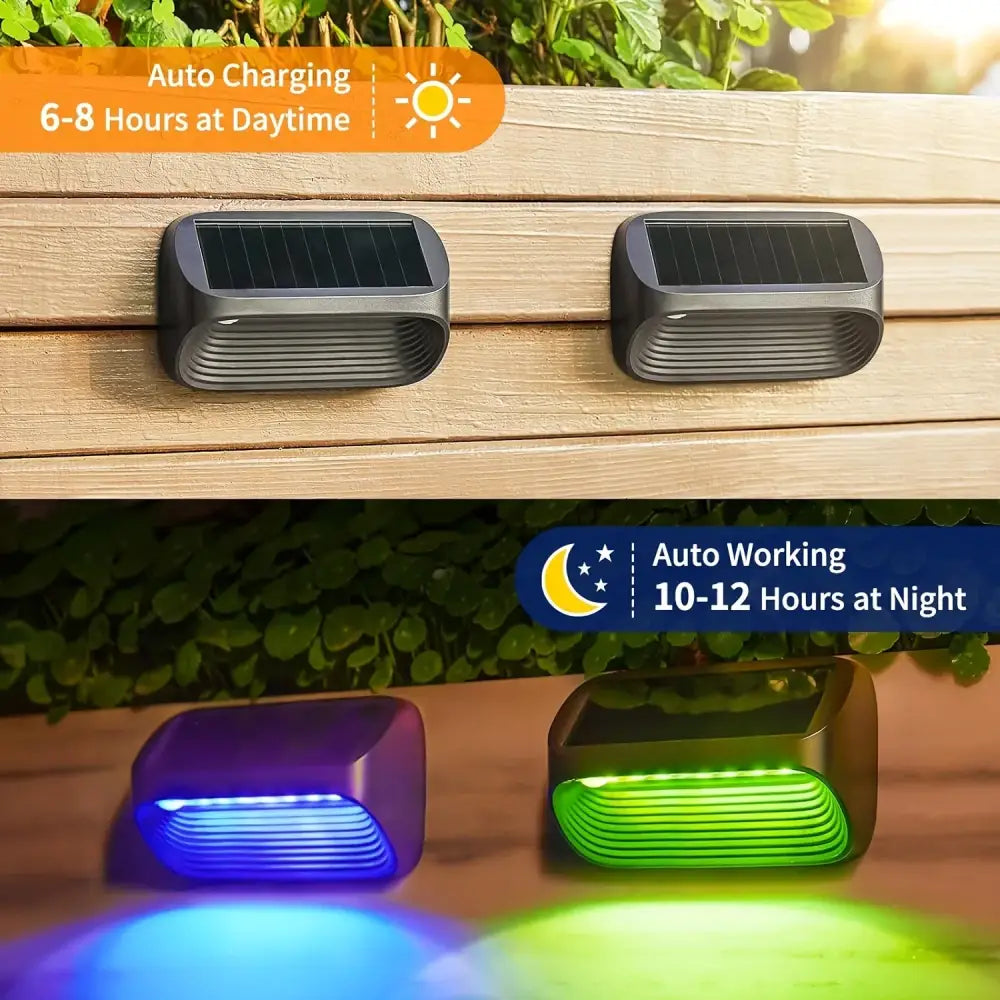 DecorBites™ Solar-Powered Fence Lights for Yard, Deck, Patio
