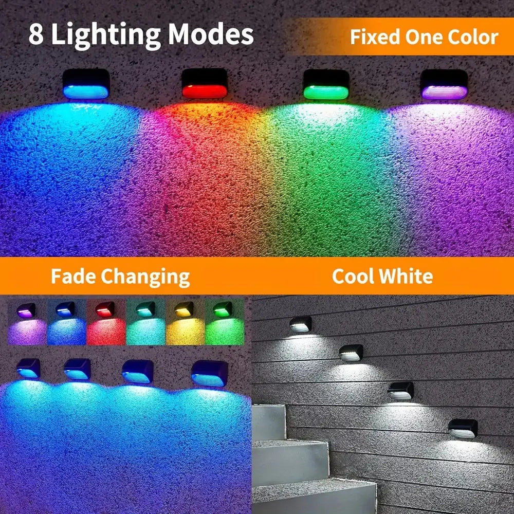 DecorBites™ Solar-Powered Fence Lights for Yard, Deck, Patio
