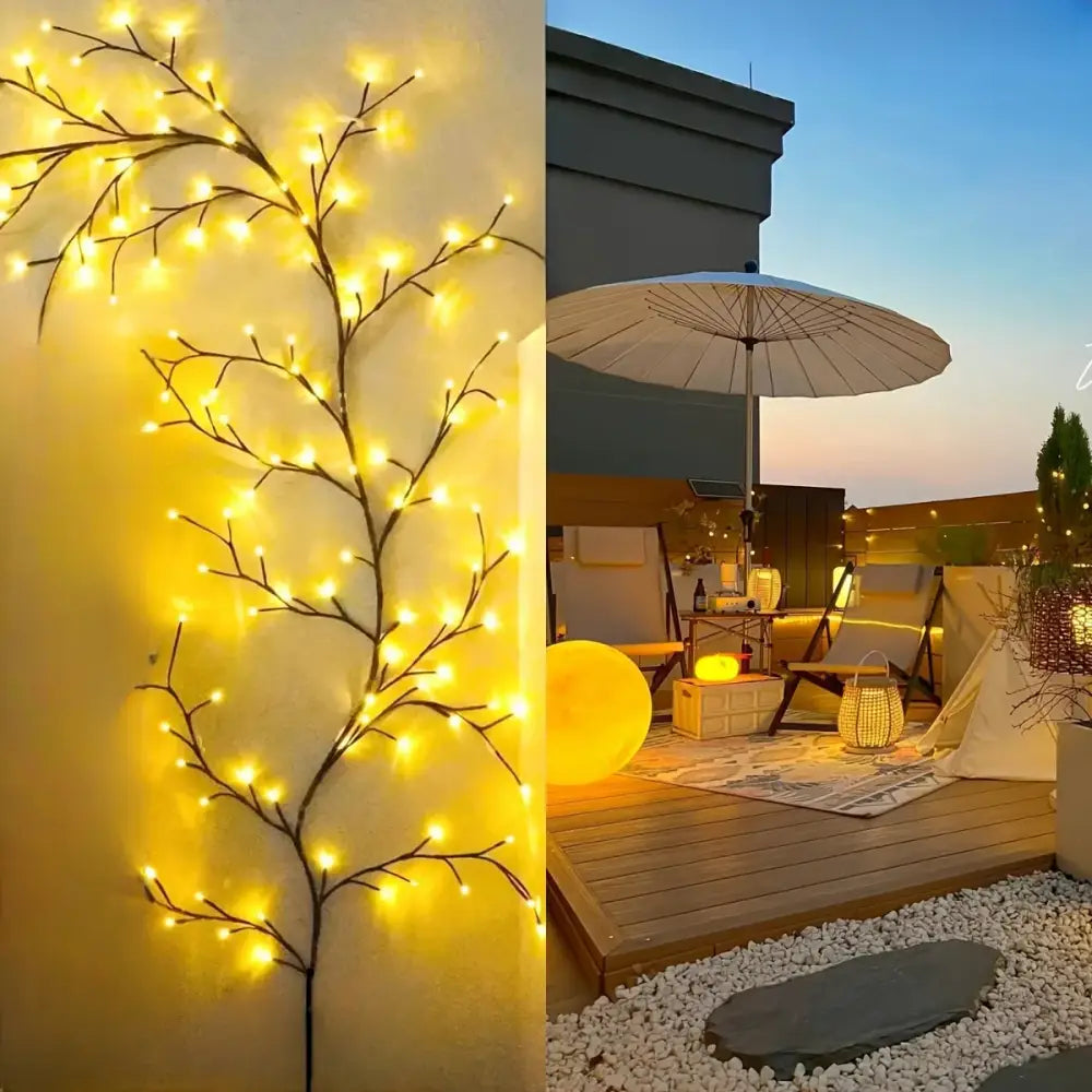 DecorBites™ Solar Willow Vine Light: Outdoor Decoration, Waterproof Fairy Light