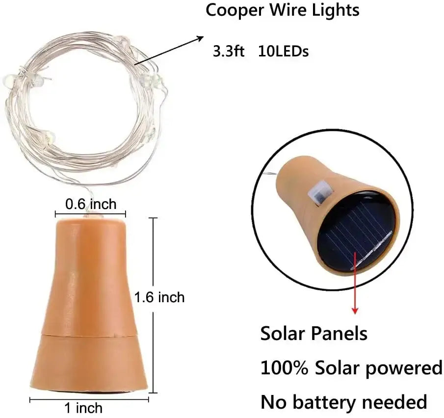 DecorBites™ Solar Wine Bottle Fairy Lights - Home Decoration