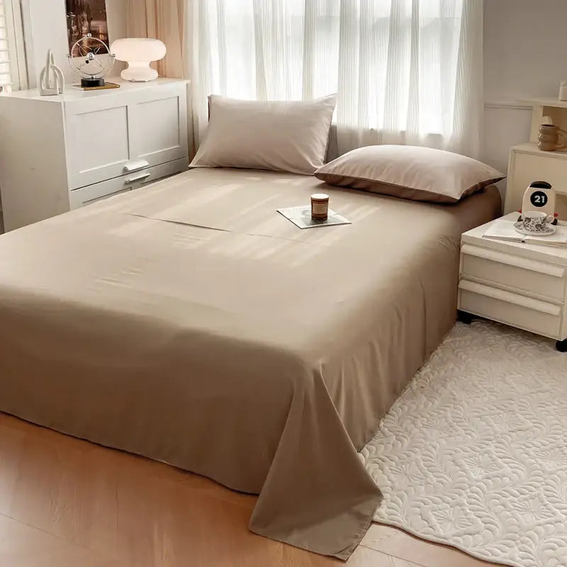 DecorBites™ Solid Color Brush Fabric Bedding Set - 4 Pieces
