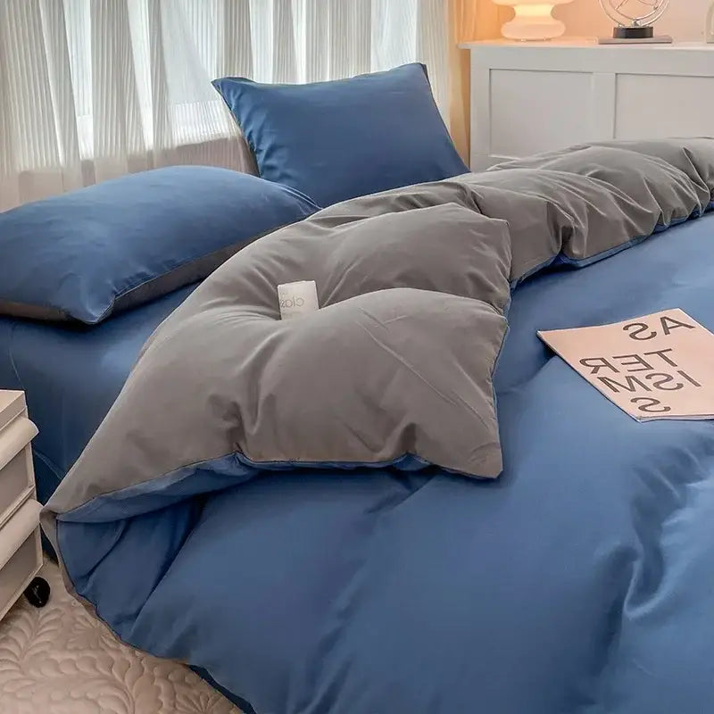 DecorBites™ Solid Color Brush Fabric Bedding Set - 4 Pieces
