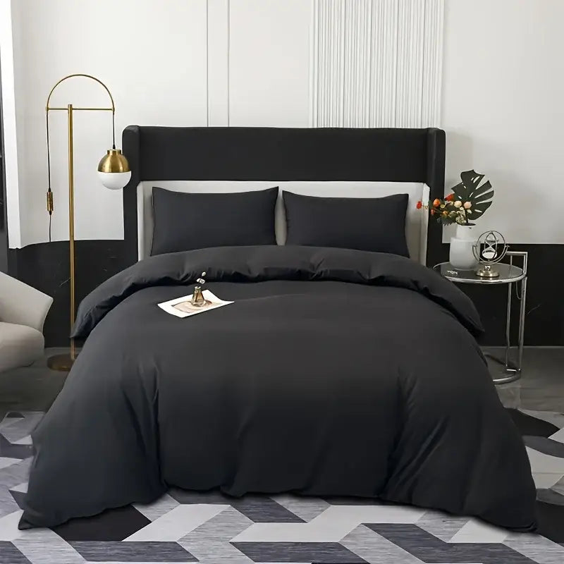 DecorBites™ Solid Color Brushed Duvet Cover Set