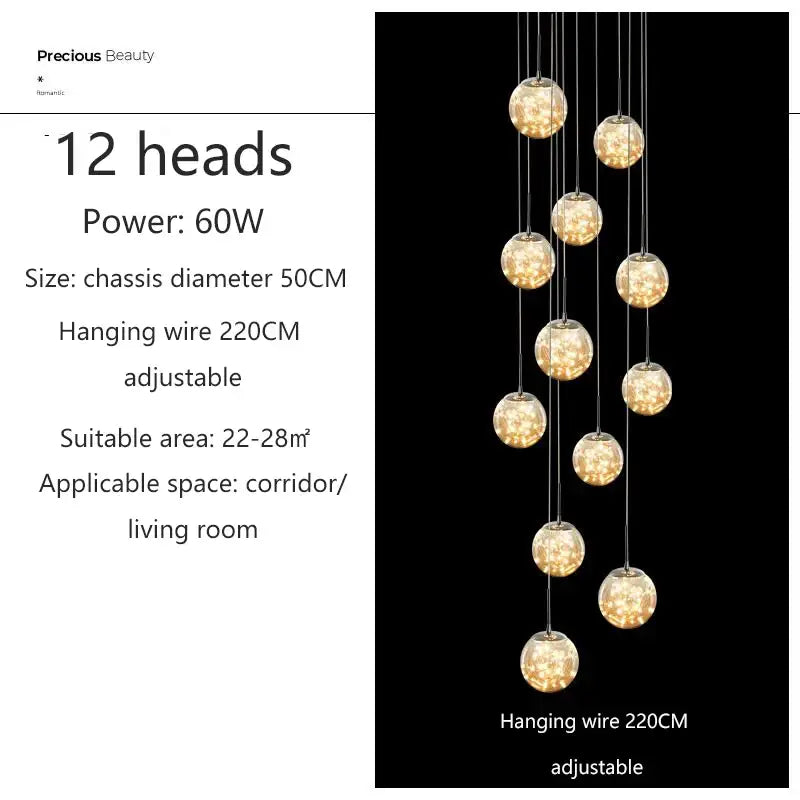 DecorBites™ Spiral Crystal Ball Chandelier Light - Free Shipping