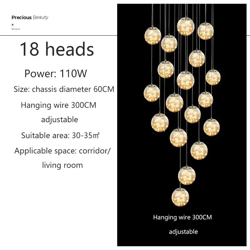DecorBites™ Spiral Crystal Ball Chandelier Light - Free Shipping