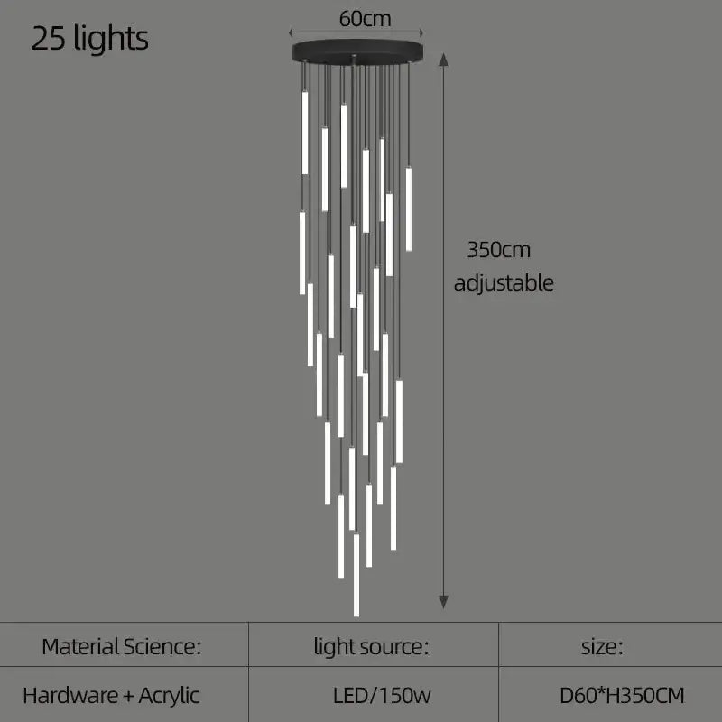 DecorBites™ Spiral LED Chandelier for Modern Home