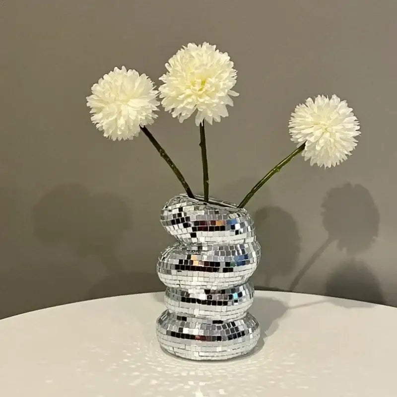 DecorBites™ Spiral Mosaic Vase for Creative Flower Arrangements