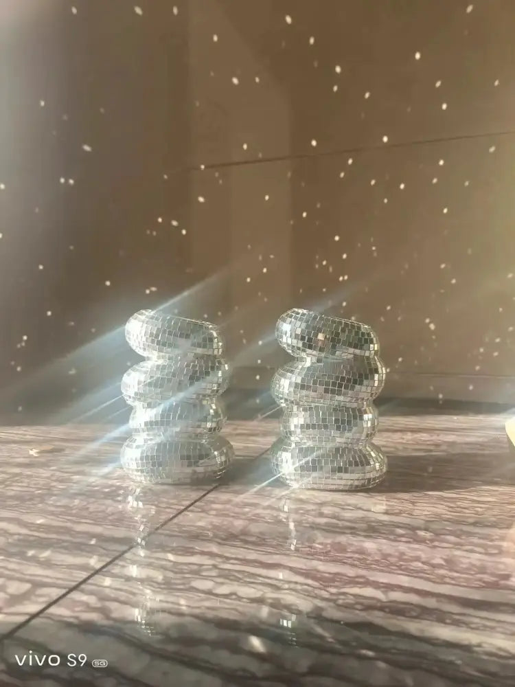 DecorBites™ Spiral Mosaic Vase for Creative Flower Arrangements