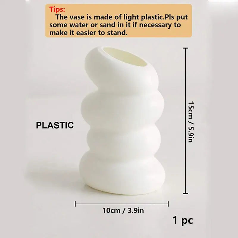 DecorBites™ Spiral White Vase for Home Decor