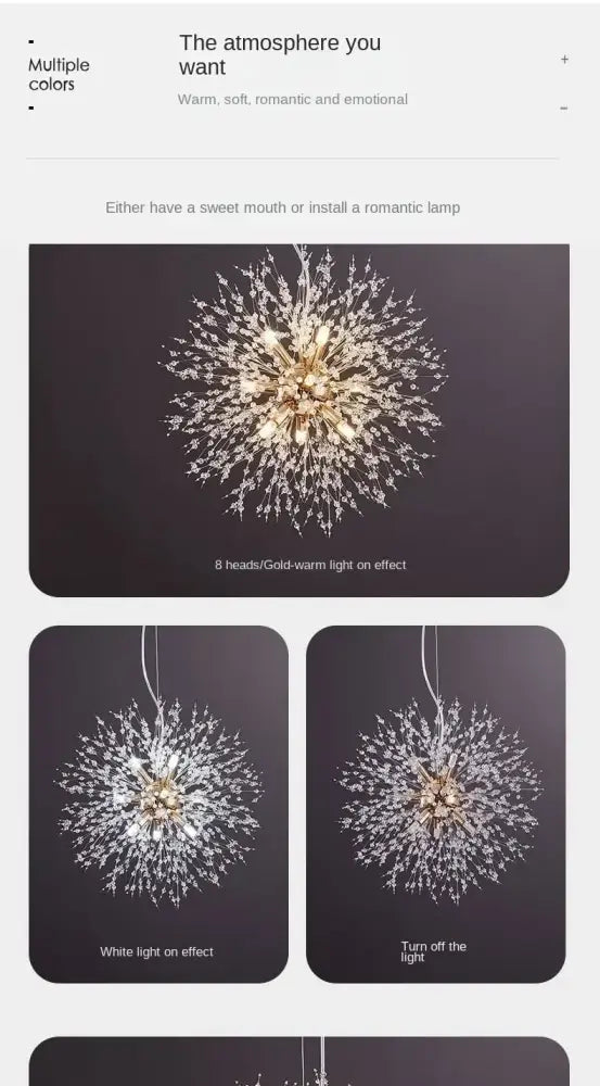 DecorBites™ Starry Sky Crystal Pendant Light Fixture