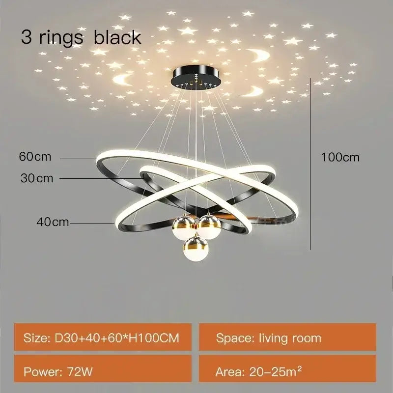 DecorBites™ Starry Sky LED Chandelier for Living Room