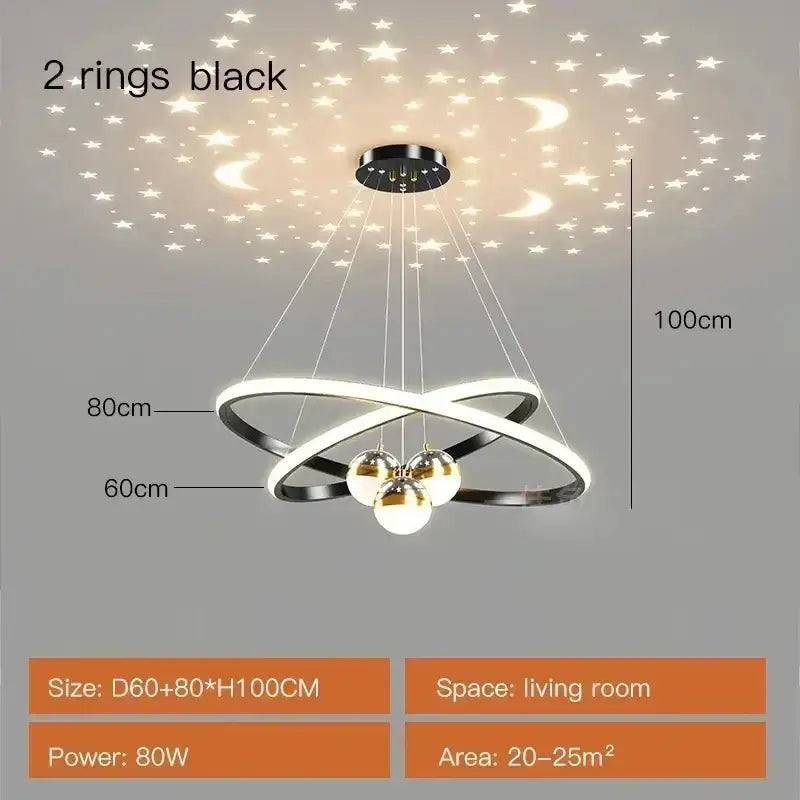 DecorBites™ Starry Sky LED Chandelier for Living Room