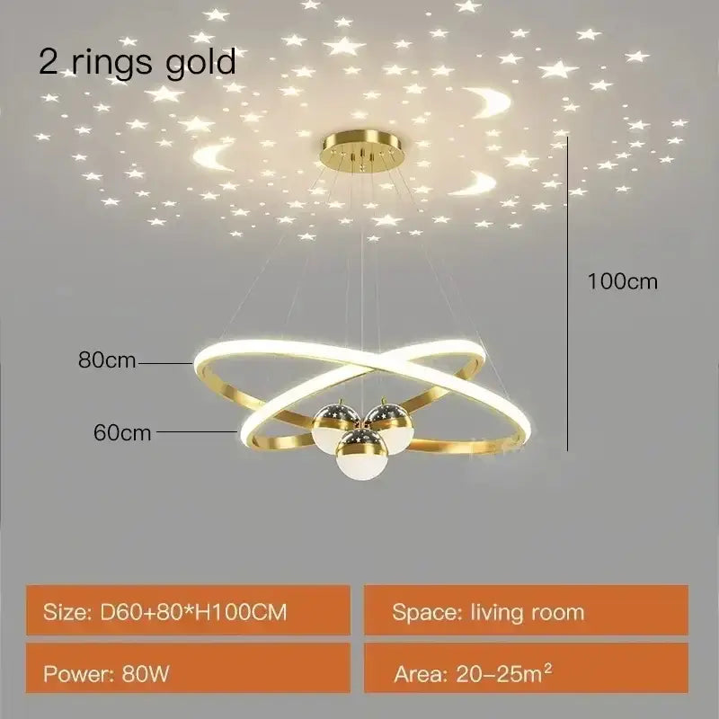 DecorBites™ Starry Sky LED Chandelier for Living Room