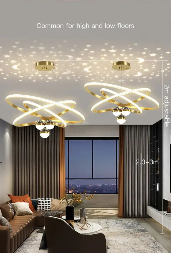 DecorBites™ Starry Sky LED Chandelier for Living Room