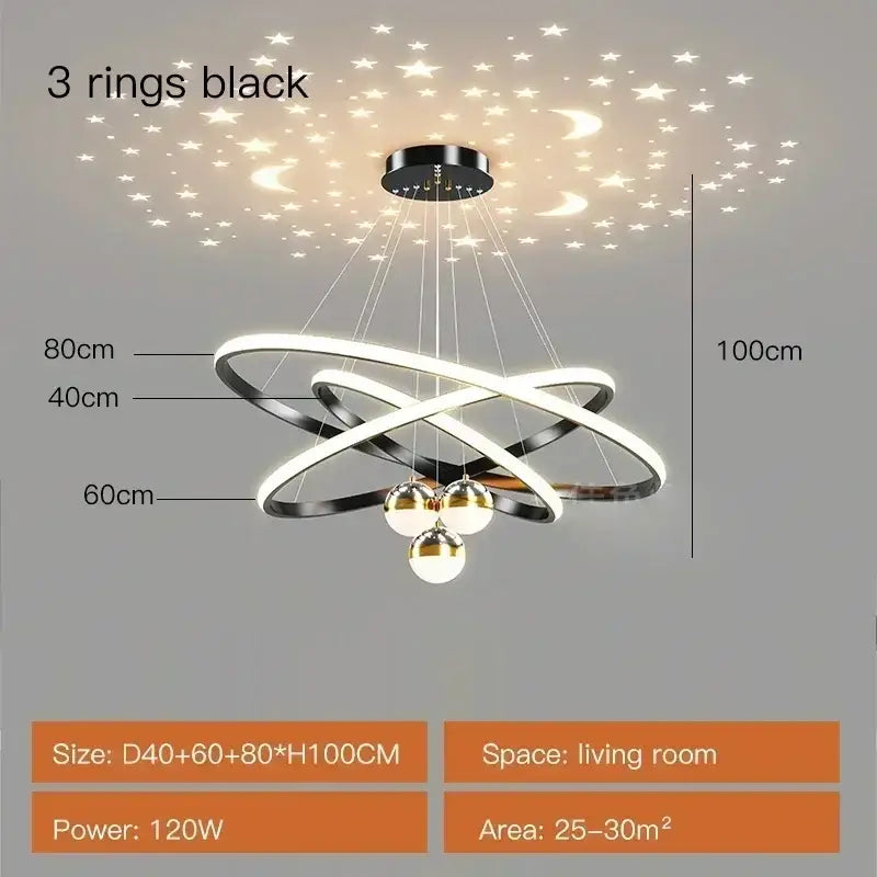 DecorBites™ Starry Sky LED Chandelier for Living Room