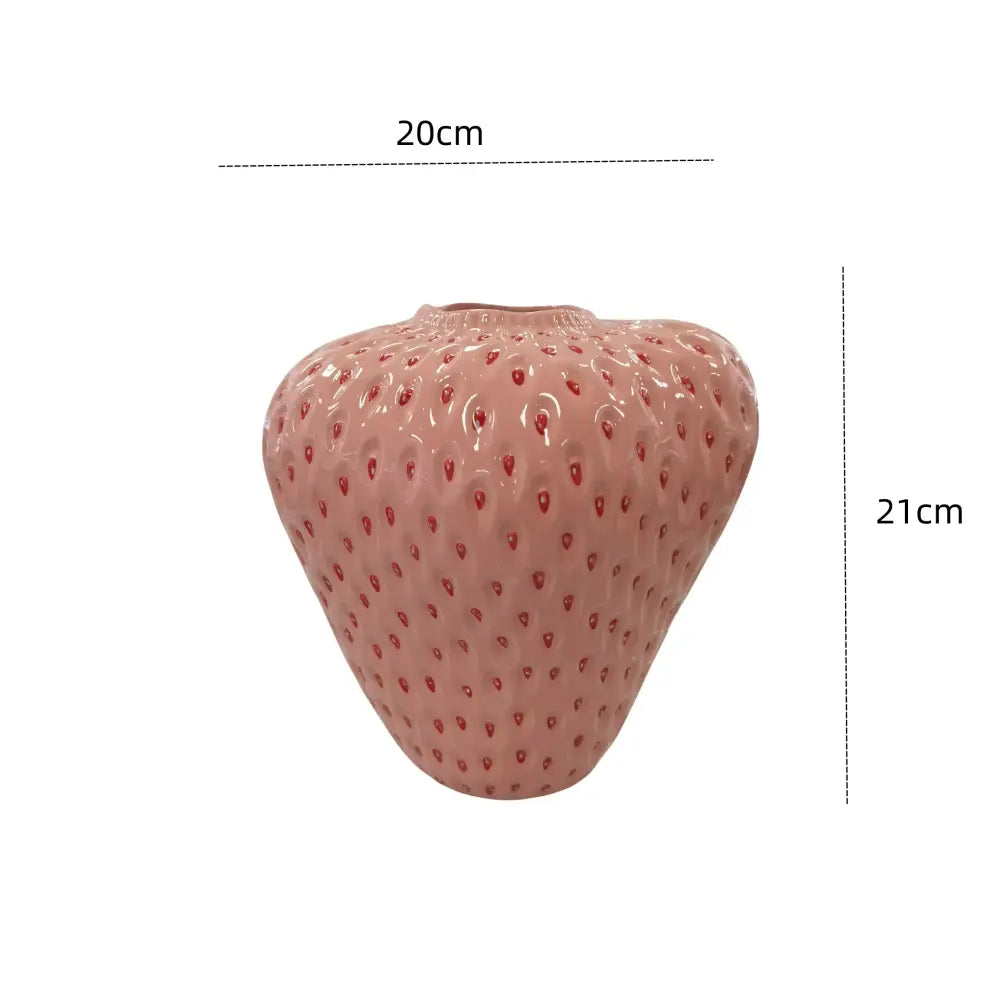 DecorBites™ Strawberry Cartoon Ceramic Vase for Kids Room