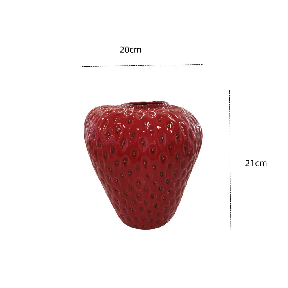 DecorBites™ Strawberry Cartoon Ceramic Vase for Kids Room
