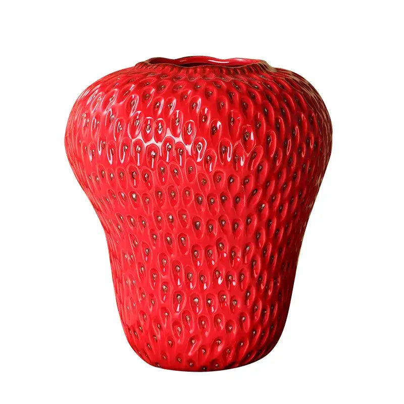 DecorBites™ Strawberry Cartoon Ceramic Vase for Kids Room