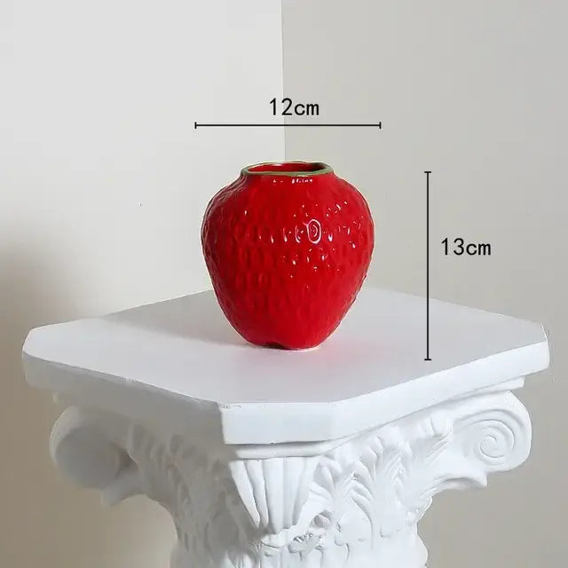 DecorBites™ Strawberry Cartoon Flower Vase for Home Décor