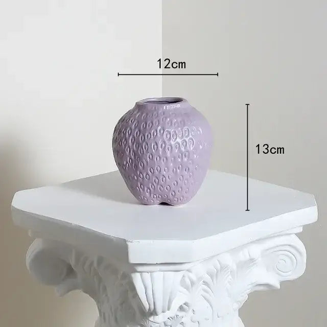 DecorBites™ Strawberry Cartoon Flower Vase for Home Décor