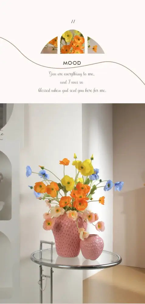 DecorBites™ Strawberry Cartoon Flower Vase for Home Décor