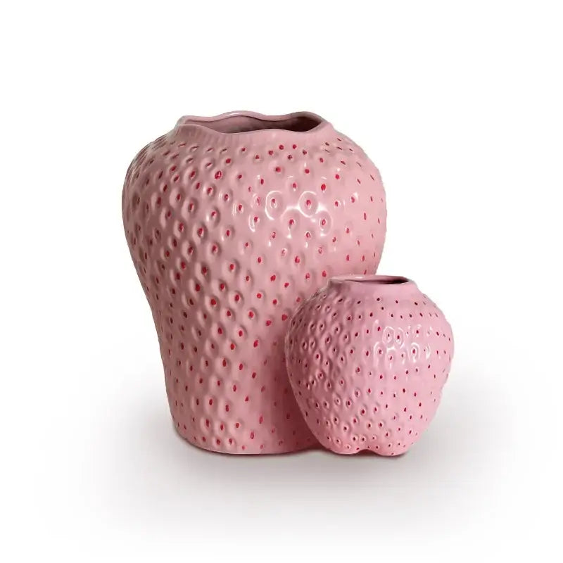 DecorBites™ Strawberry Cartoon Flower Vase for Home Décor