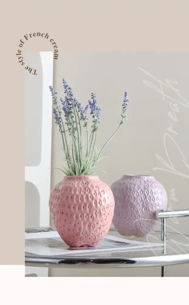 DecorBites™ Strawberry Cartoon Flower Vase for Home Décor