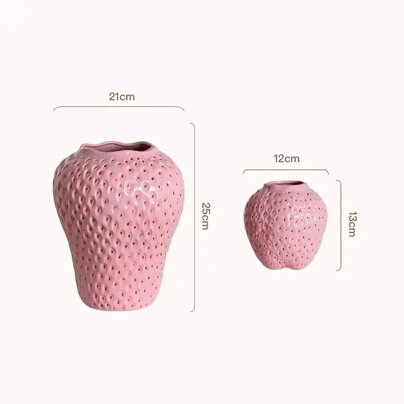 DecorBites™ Strawberry Cartoon Flower Vase for Home Décor