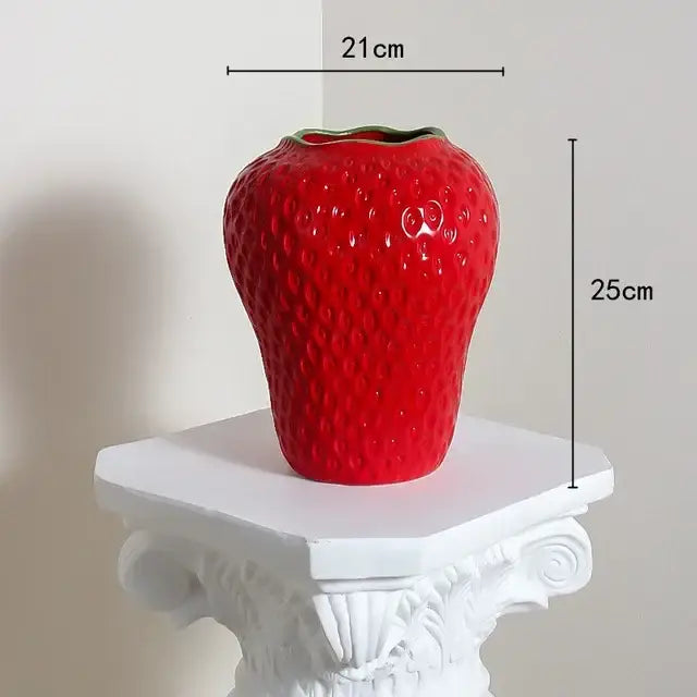 DecorBites™ Strawberry Cartoon Flower Vase for Home Décor