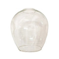 Clear glass lampshade with rounded bulbous shape for DecorBites™ stylish nordic chandelier in dining living room